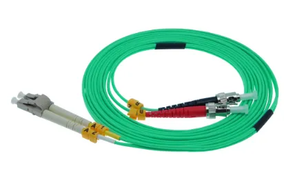 10m LC-ST 10Gb 50/125 OM3 M/M Duplex Fiber Cable Aqua Jacket