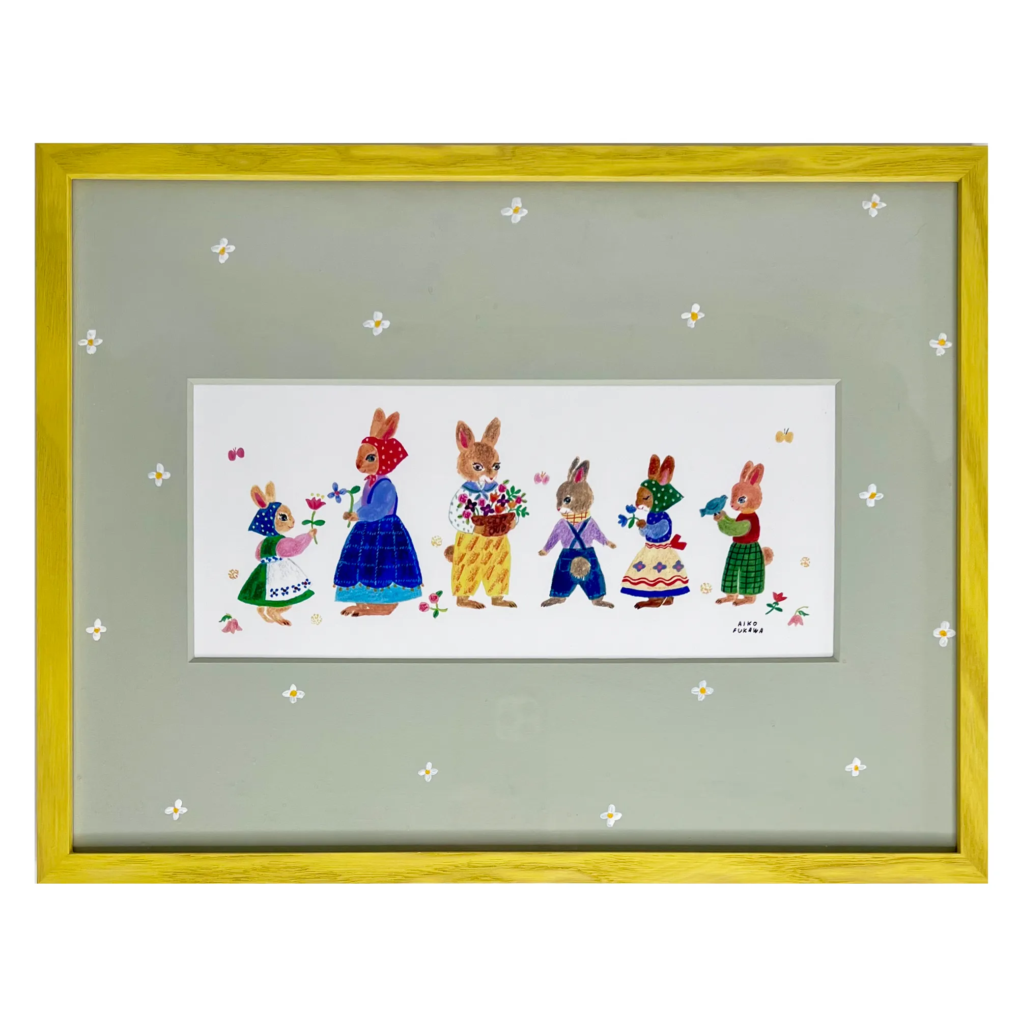 Aiko Fukawa Framed Print · Celebratory Rabbit Family