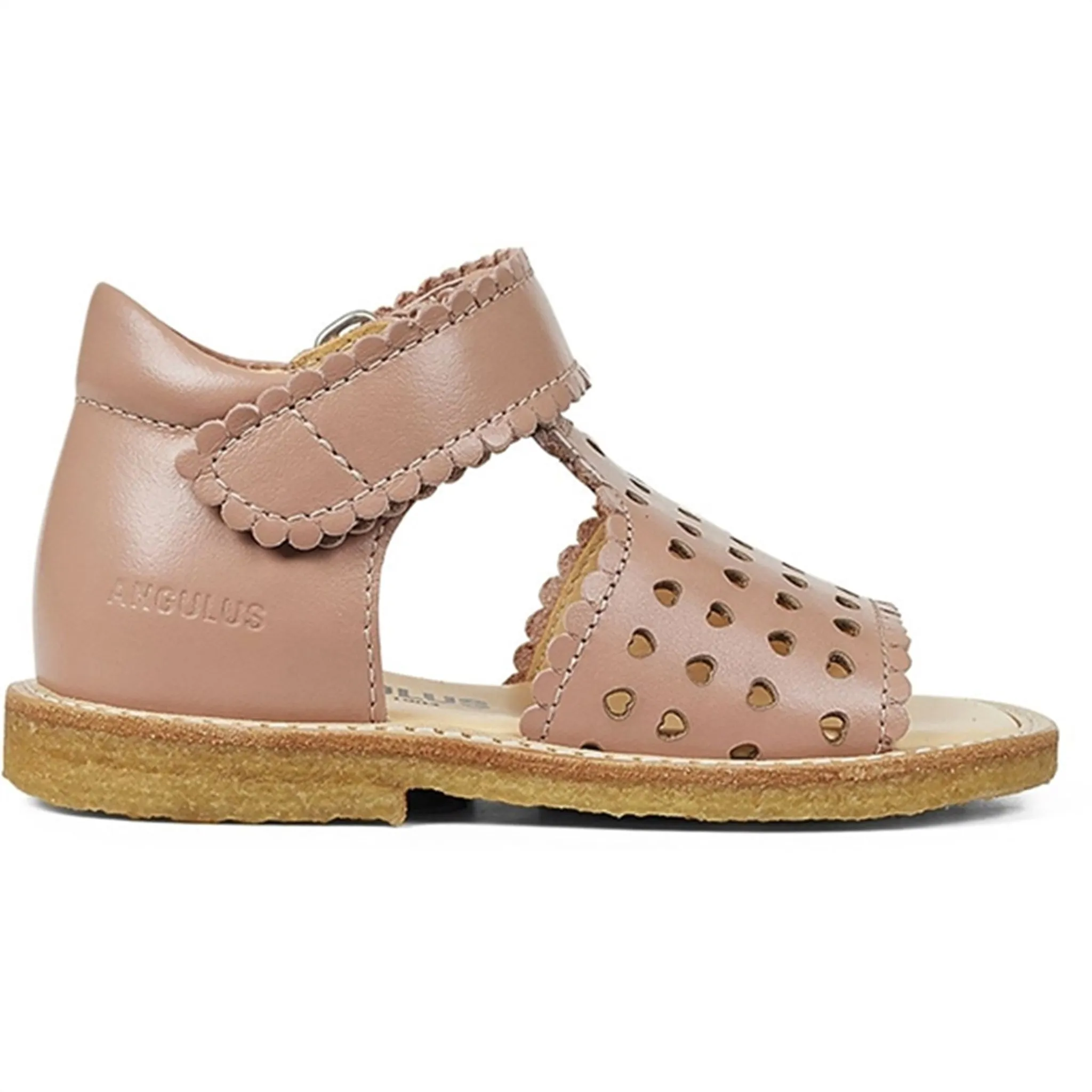 Angulus Begyndersandal M. Velcrolukning Og Hjerter Dark Peach