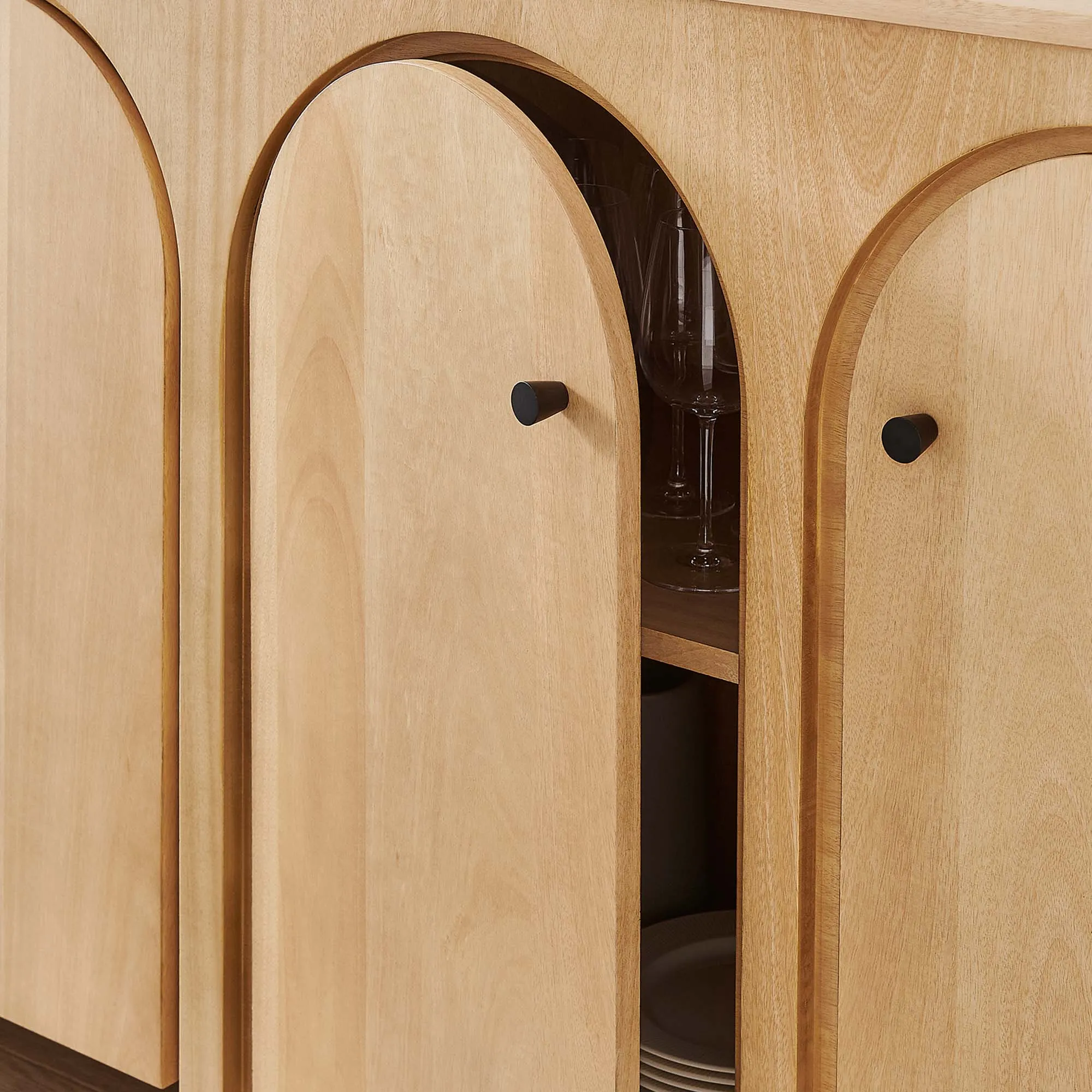 Appia Wood Grain 4-Door Sideboard Storage Cabinet by Modway