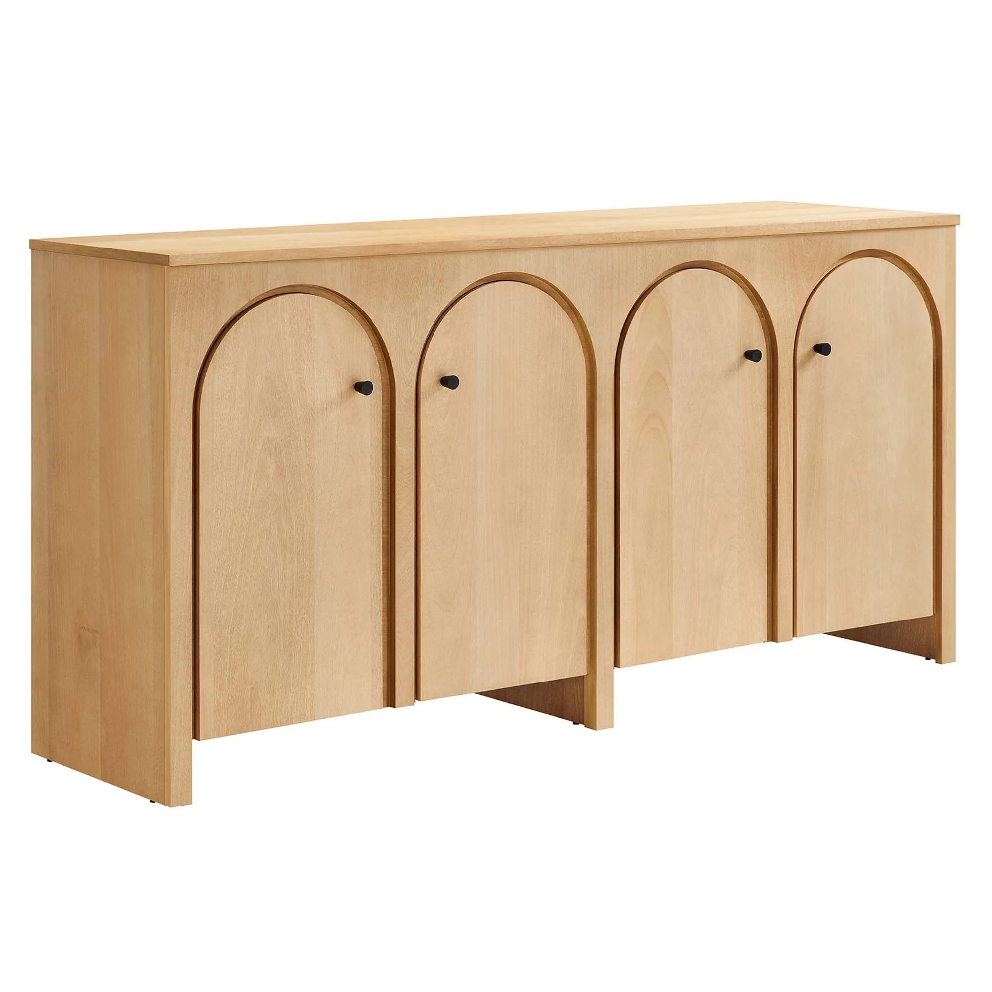 Appia Wood Grain 4-Door Sideboard Storage Cabinet by Modway