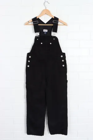 Black Corduroy Bib Pocket Overalls (Petite S-M)