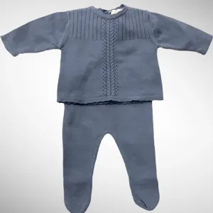 Blue Knit Layette Set