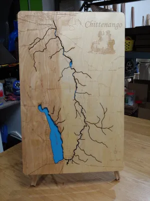 Chittenango Falls State Park- Laser Cut Wood Map