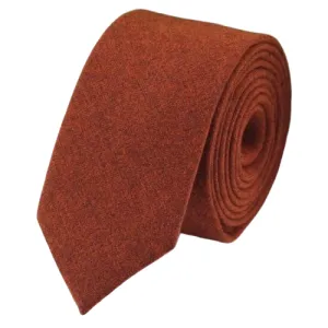 Classy Men Rust Orange Cotton Necktie