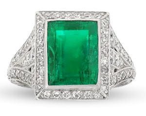 Colombian Emerald Art Deco Ring, 4.00 Carats