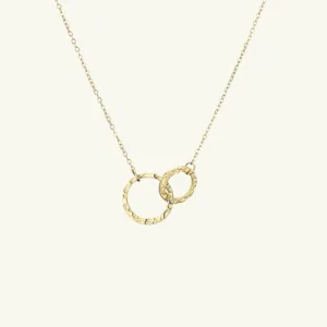 Dainty Double Circle Pendant Necklace