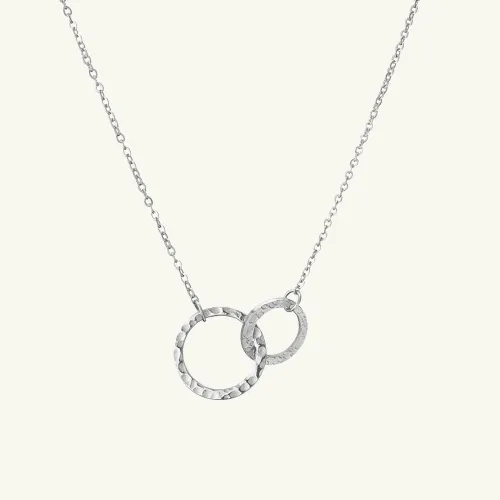 Dainty Double Circle Pendant Necklace