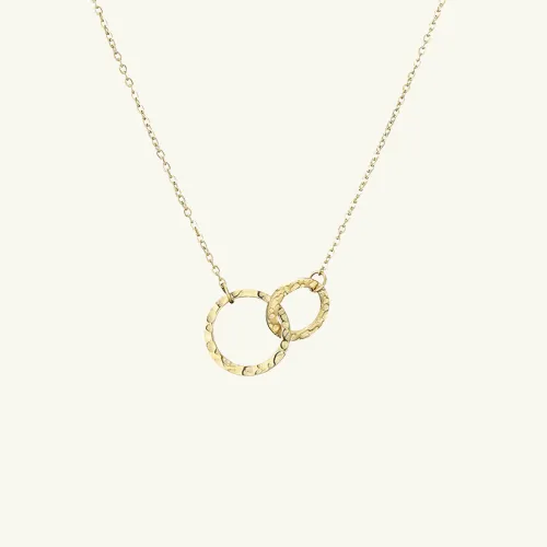 Dainty Double Circle Pendant Necklace