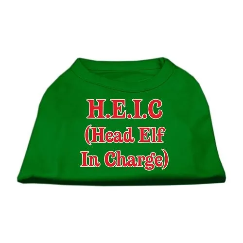 Head Elf in Charge Screen Print Shirt Emerald Green Sm (10)