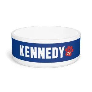 Kennedy '24 Ceramic Pet Bowl in Blue