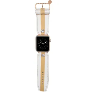 Limited Edition - Luxe Tan & White Rigatela Sivella Watchband (All Watch Types)