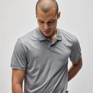 Luxe Lotus Jersey Polo - Silver Grey