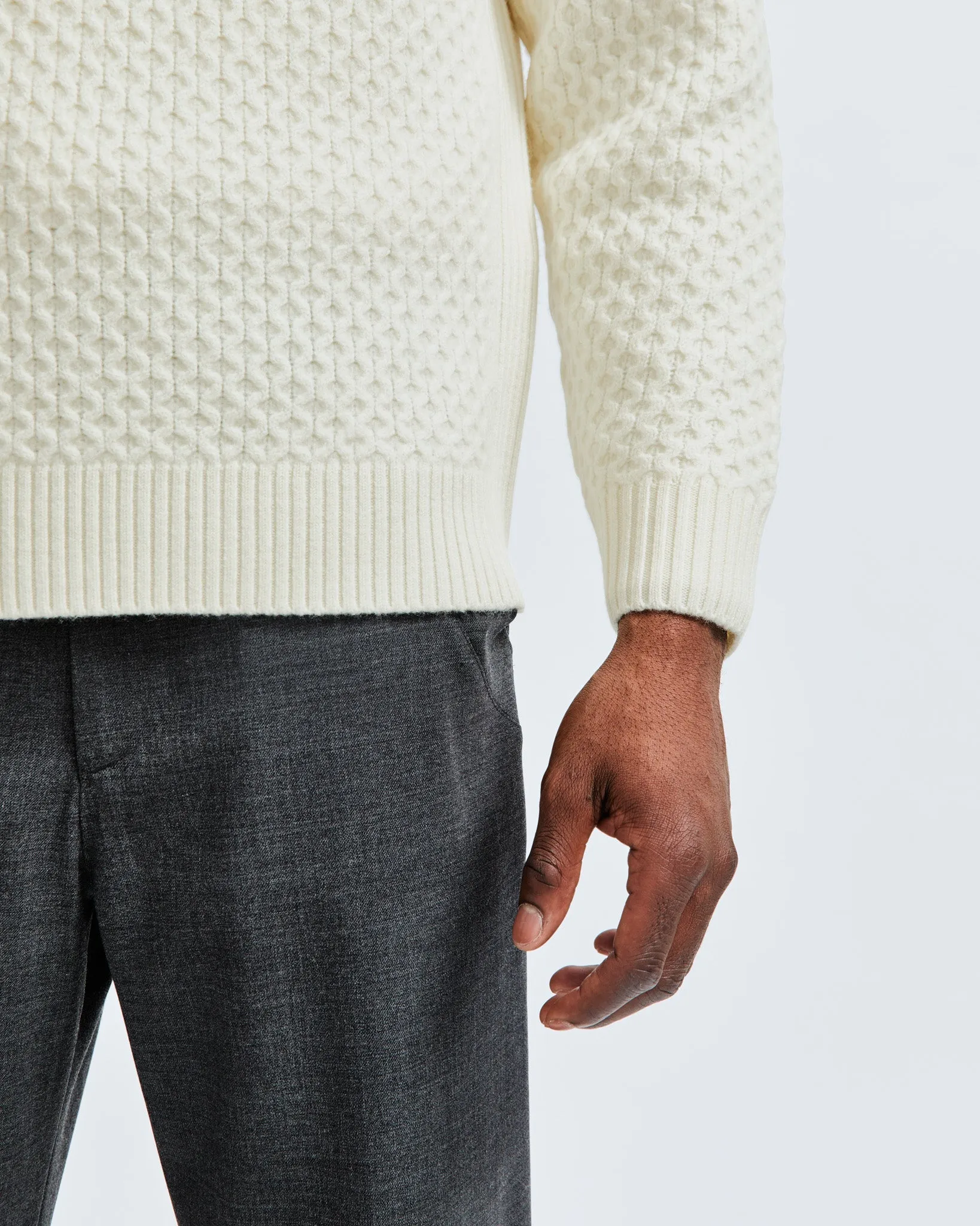 Merino Honeycomb Crewneck