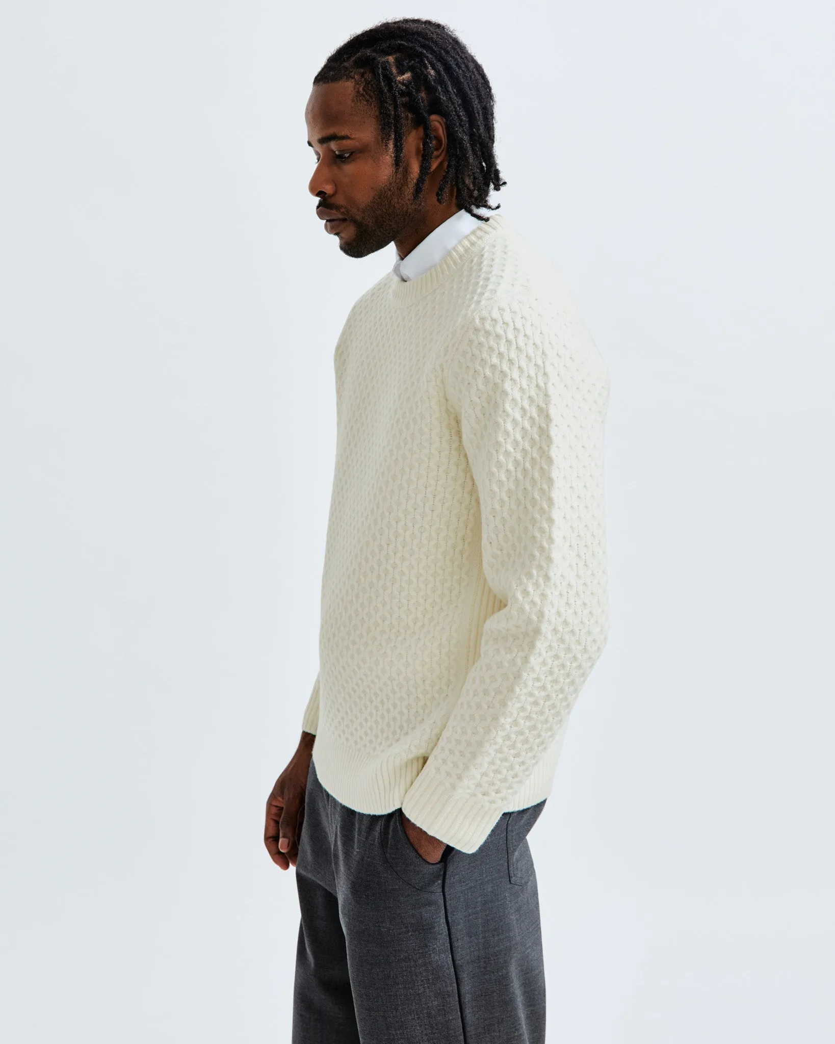 Merino Honeycomb Crewneck