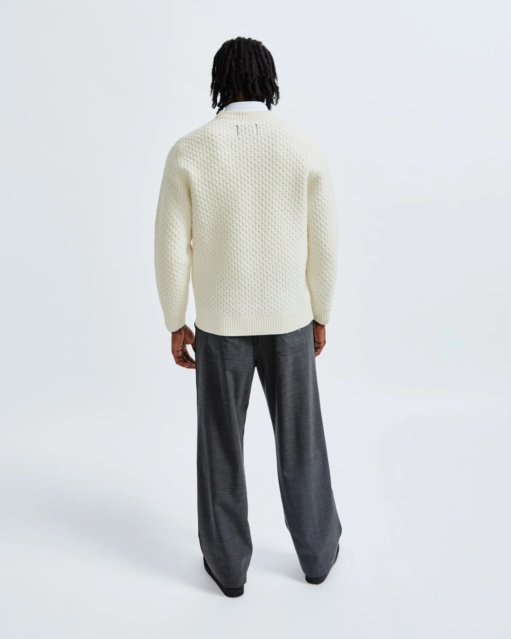 Merino Honeycomb Crewneck