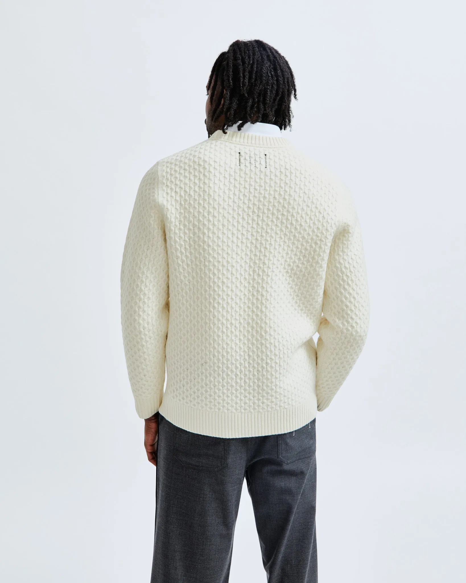 Merino Honeycomb Crewneck