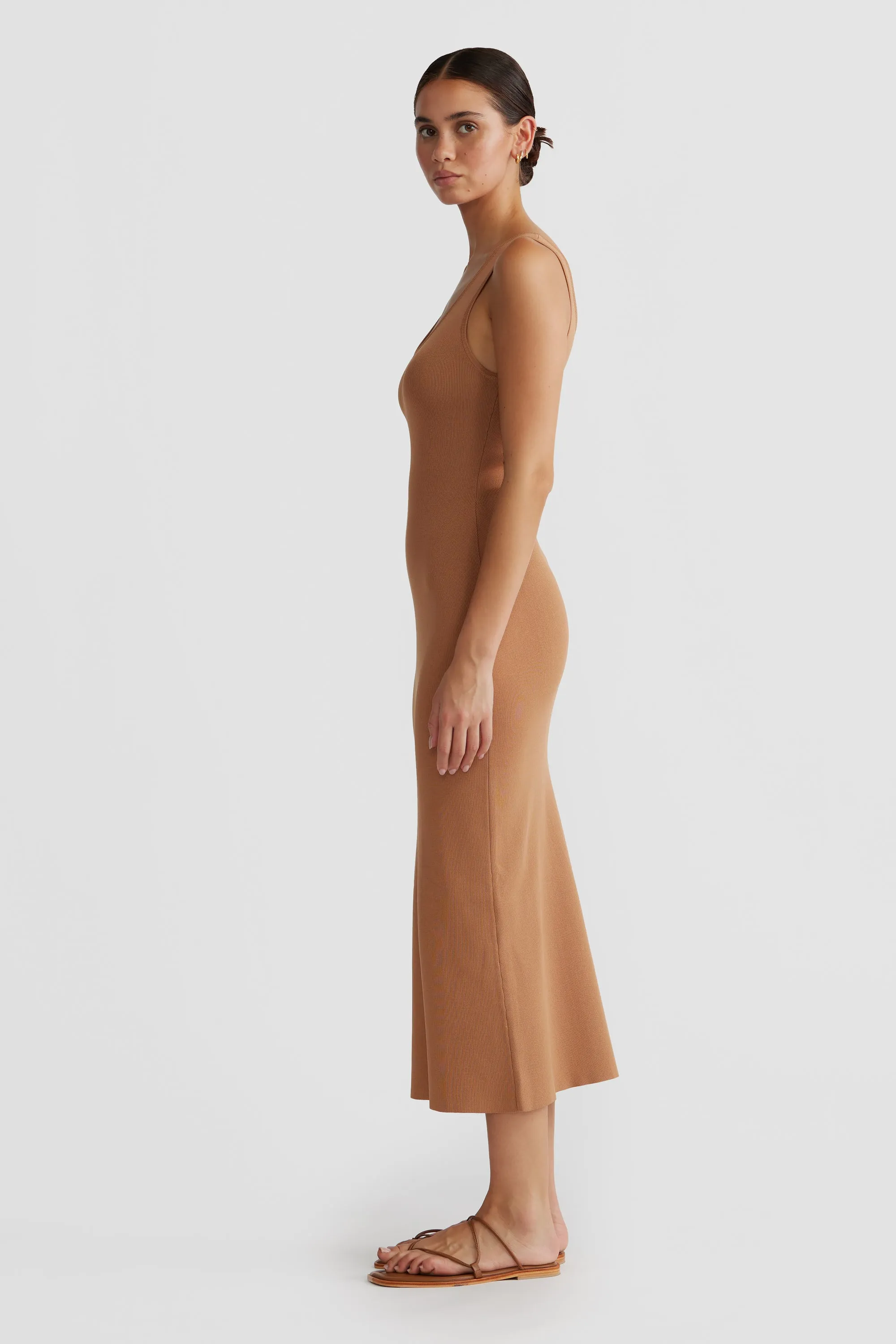 Mia Knit Midi Dress Clay