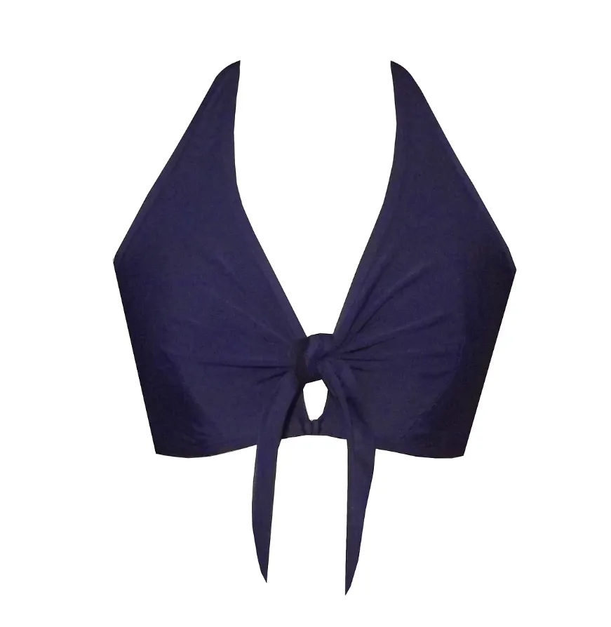 Navy Blue Knot Sports Crop Top BK129