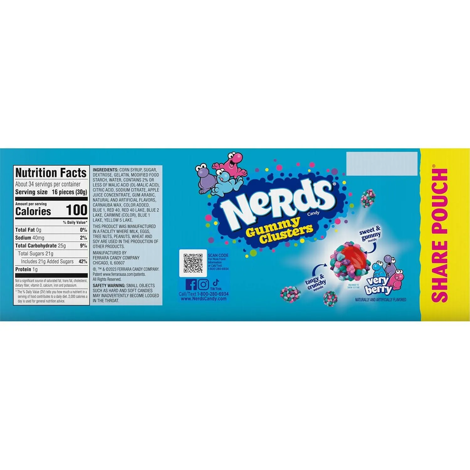 Nerds - Gummy Clusters Candy, Very Berry - 3 Oz - 12 Count Each