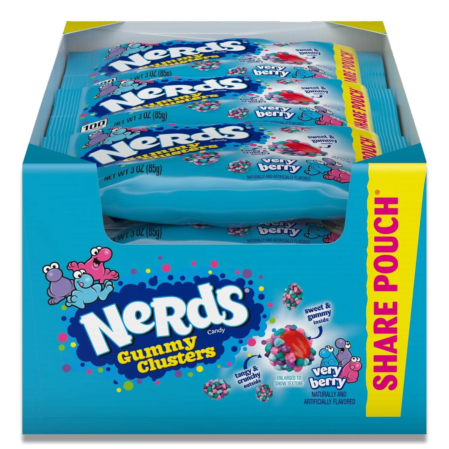 Nerds - Gummy Clusters Candy, Very Berry - 3 Oz - 12 Count Each