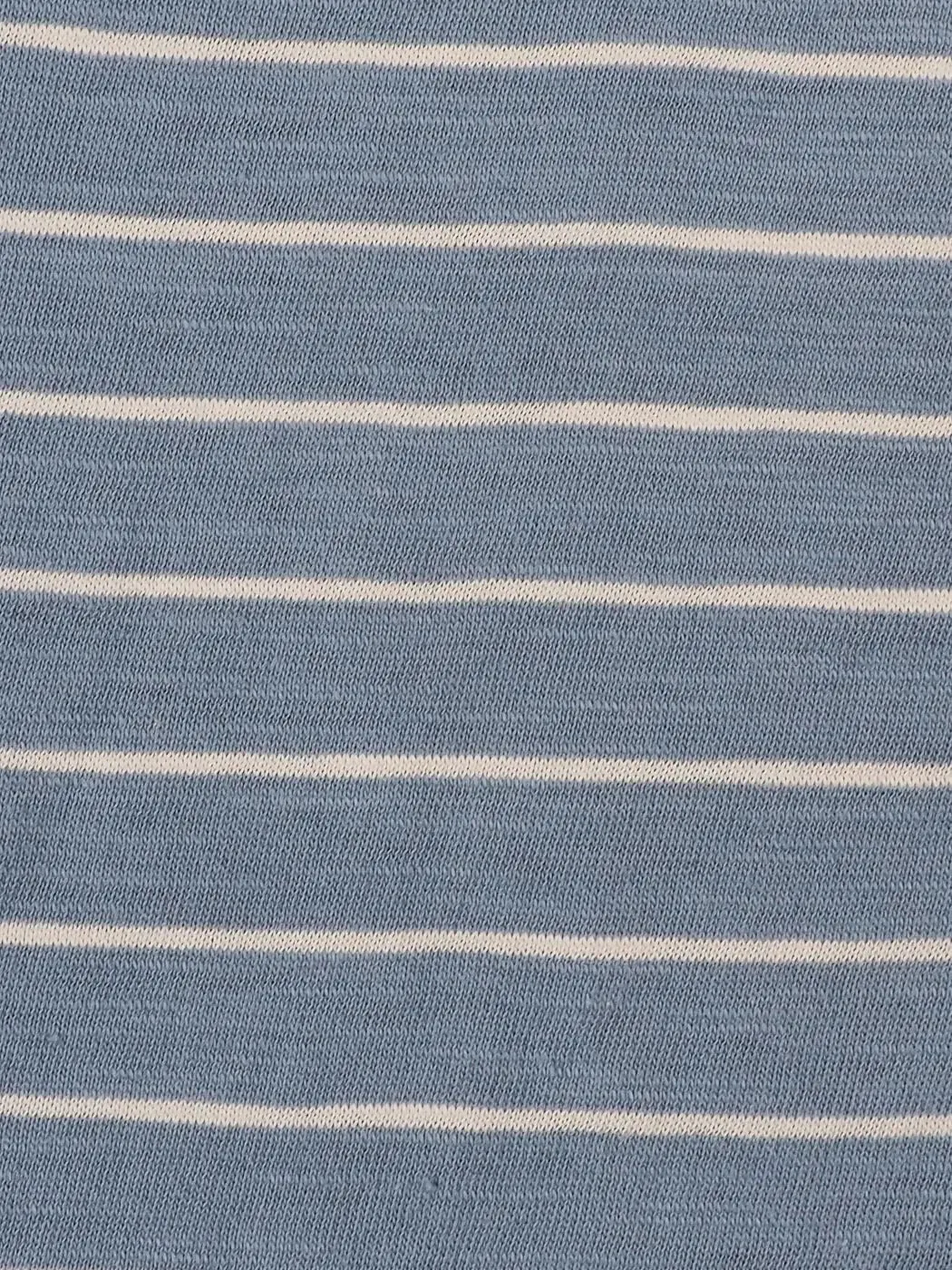 Pure Organic Cotton  Light Weight Yarn Dyed Stripe Slub Jersey (KJ30D861A)