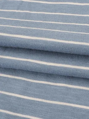 Pure Organic Cotton  Light Weight Yarn Dyed Stripe Slub Jersey (KJ30D861A)