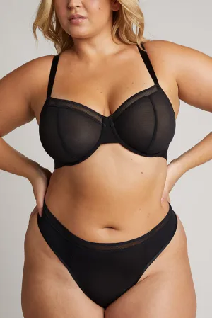 Sieve Balconette Bra in Black