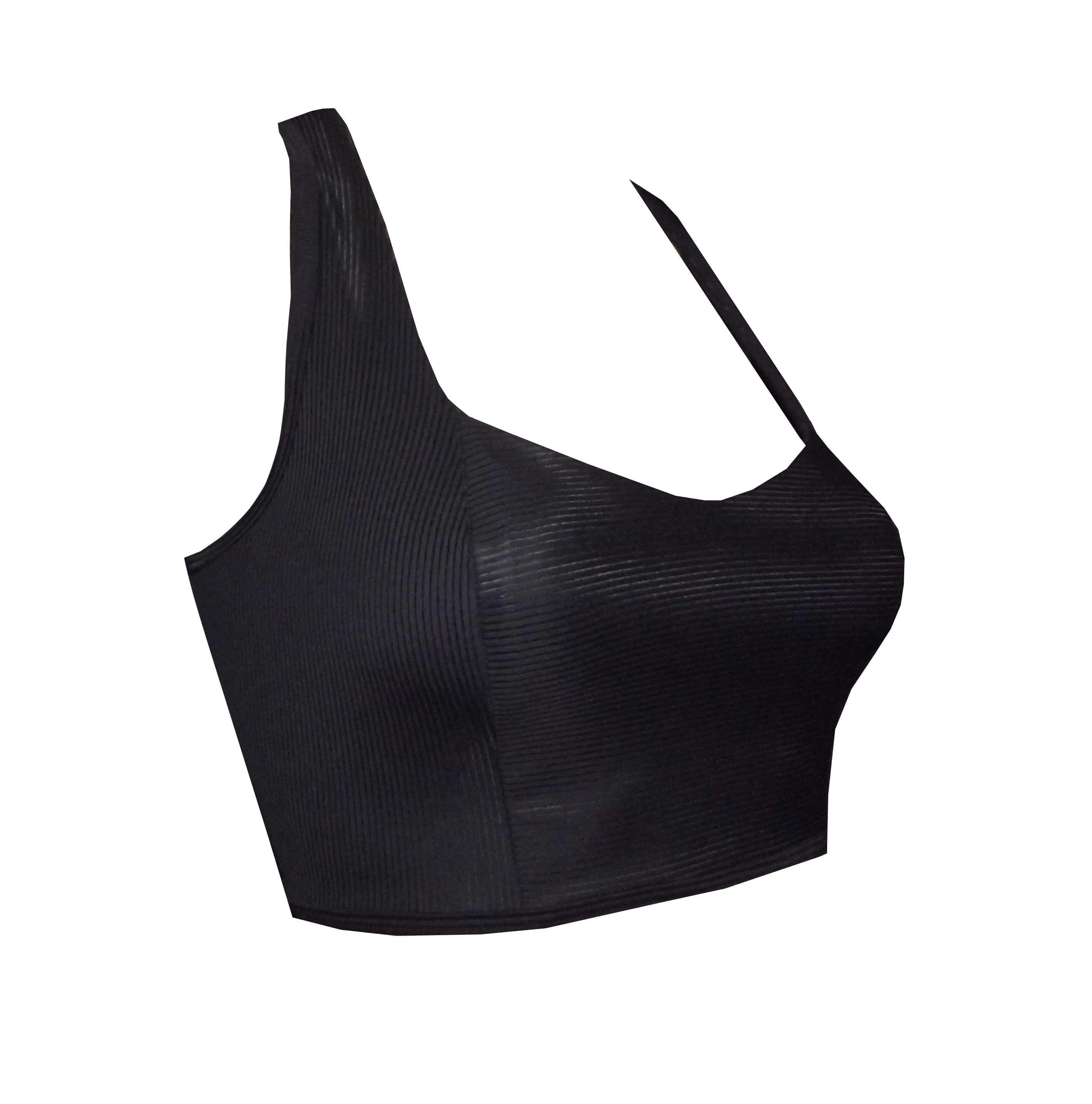 Sweetheart Sports Crop Top in Black BK43B