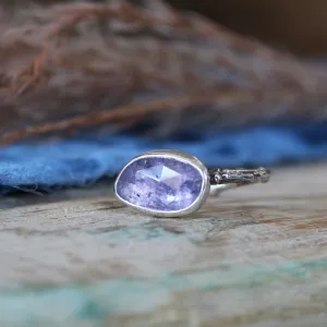 Wanderer Ring Tanzanite and sterling silver cast branch